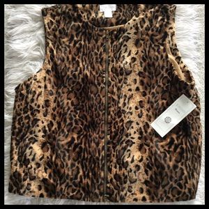 NWT Women’s Faux Fur Leopard Vest